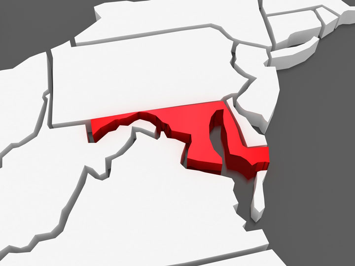 3d Maryland map