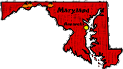 Maryland woodcut map showing location of Annapolis